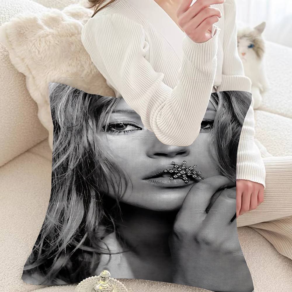 Model K-Kate Moss Personalized Pillow Cover Kids Bedroom Wild Party Decor Pillowcase Kid Birthday Shower Gift