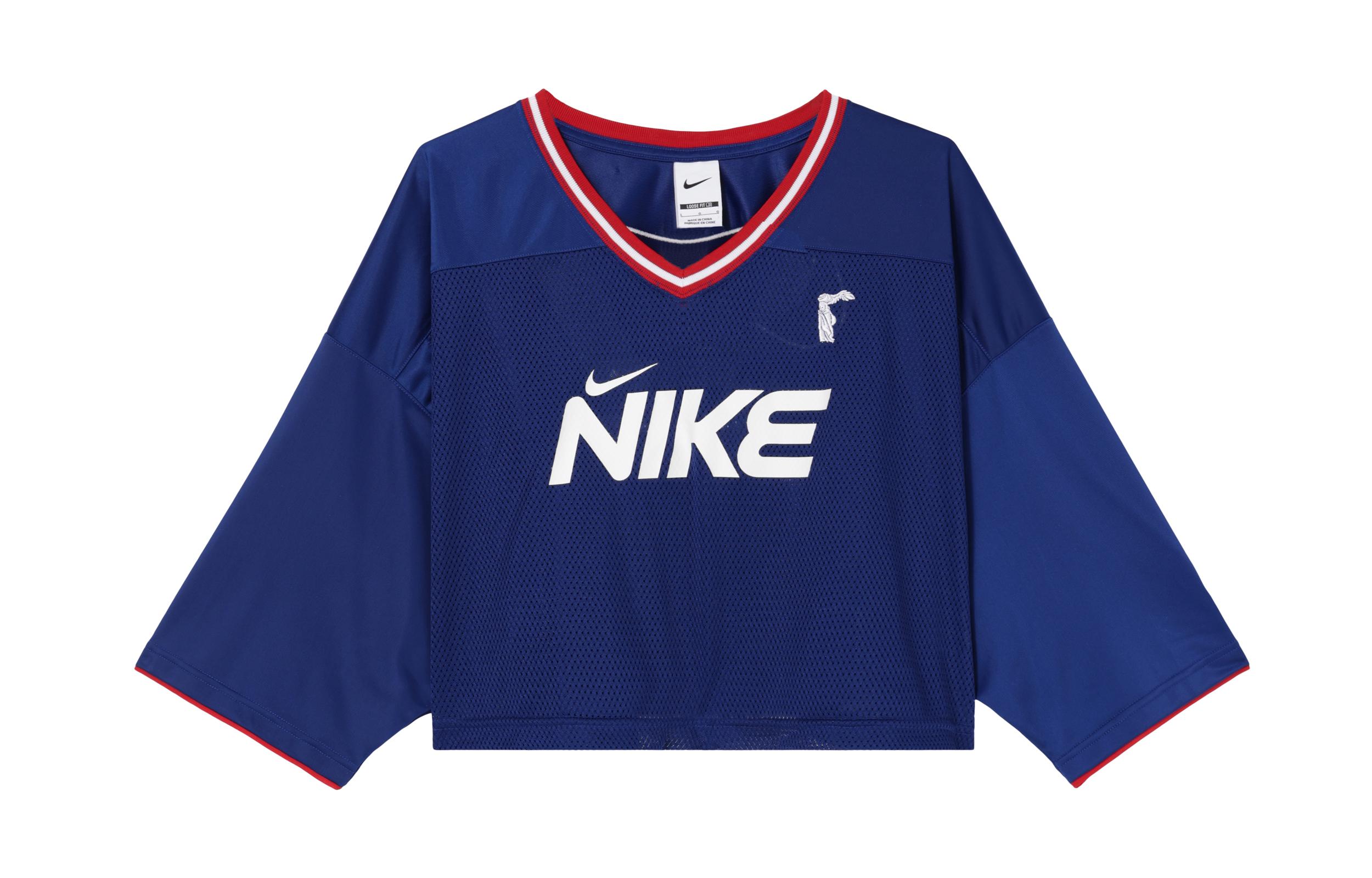 Nike Sportswear Women s V-Neck Pullover Sporty T-Shirt Blue HF6288-455 L