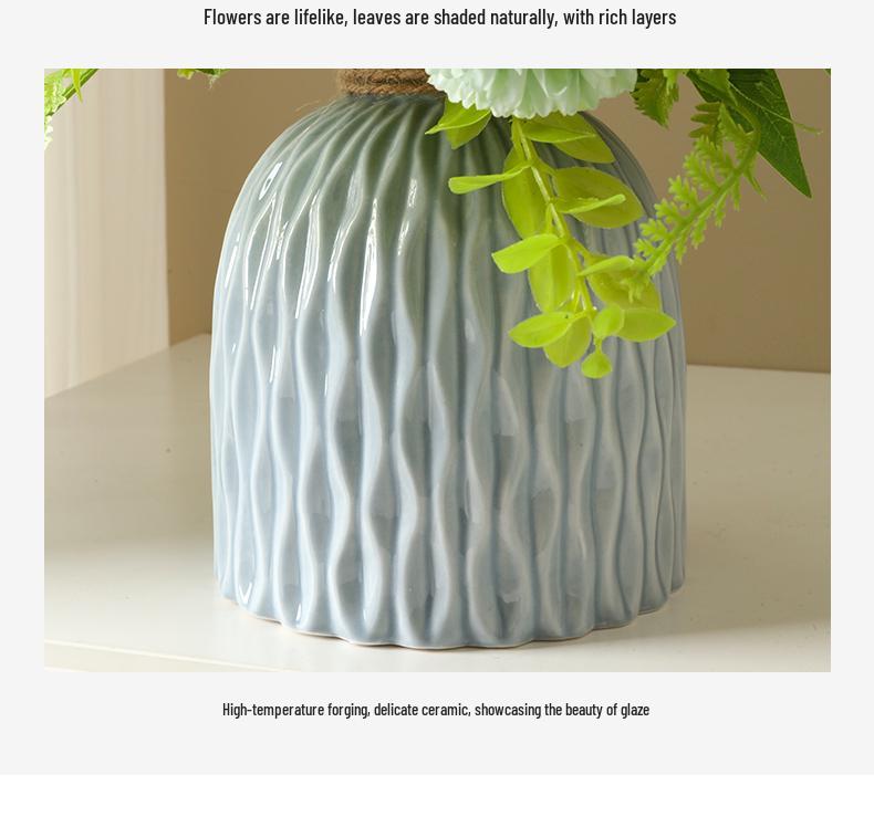 Yapay Çiçek Aranjmanları İçin Zarif Seramik Vazo - Oturma Odası veya Yemek Masası Dekorasyonu İçin Mükemmel