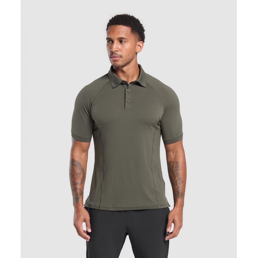 

Gymshark Рубашка поло Performance Strength Green A1b1o Ecjh XS