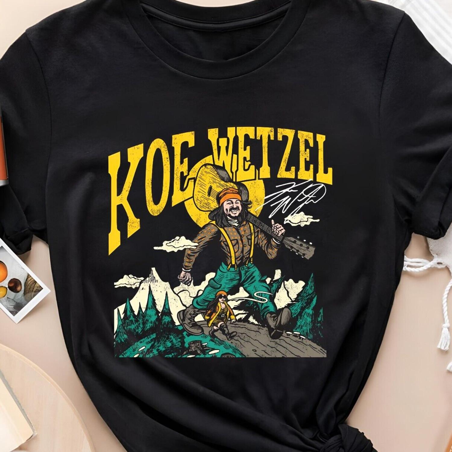 FUNNY Koe Wetzel signature black T-shirt Short sleeve All sizes S