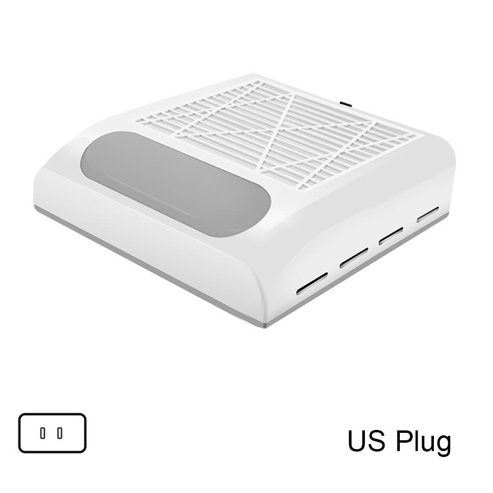 

80 Вт Пылесос для ногтей Пылесборник Маникюрная машина Прочный Всасыватель пыли для ногтей для домашнего использования White-US