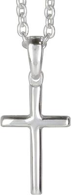 Small Simple Cross Pendant Top Not Silver 925 Latin Cross Necklace Head (Chain Included)