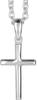 Shinjuku Gin no Kura Small Simple Cross Silver 925 Necklace Crucifix Latin Cross Pendant (45cm Chain)