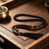 Direct supply round bead long necklace jewelry black agate tiger eye multi-circle fringed necklace