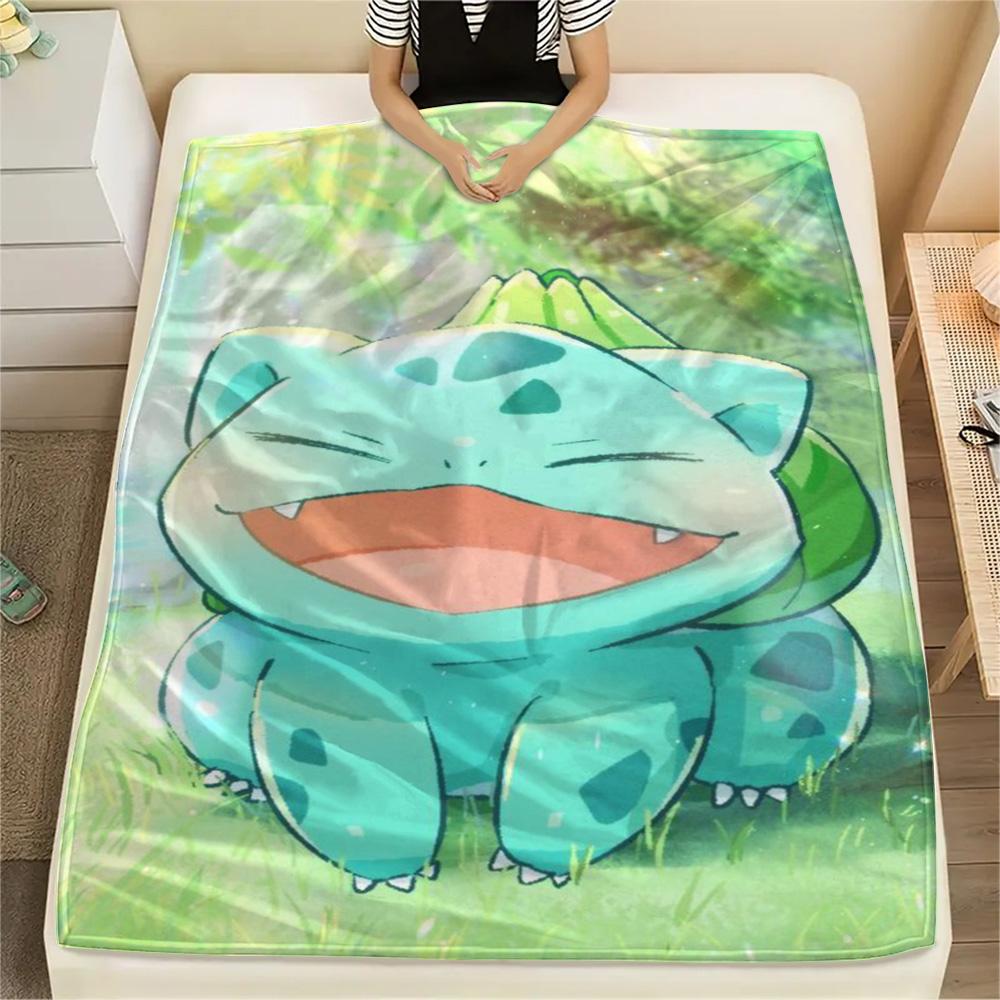 

Bulbasaur Soft Printed Flannel Blanket Comfortable for Home Sofa Bed and Travel.-TING 75x90cm