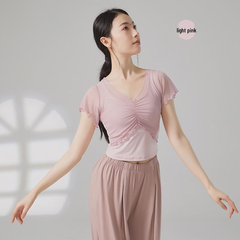 

Женский топ с коротким рукавом для современного танца L