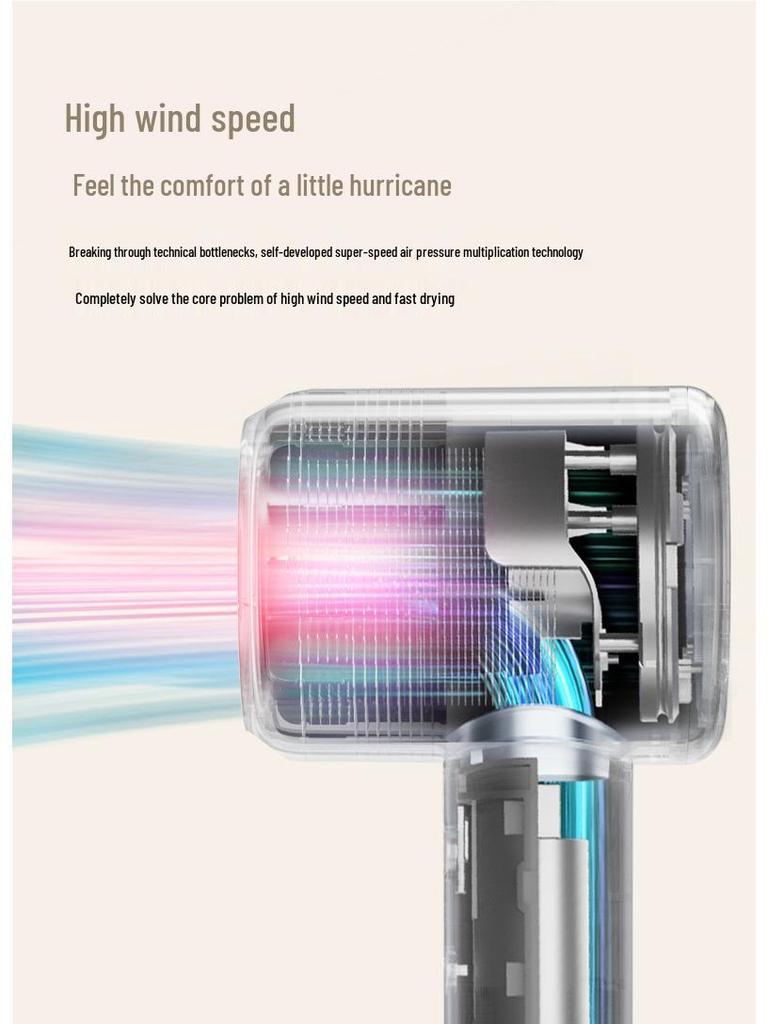 High-Speed Bladeless Hair Dryer with Negative Ions - Ideal for Home & Salon Use