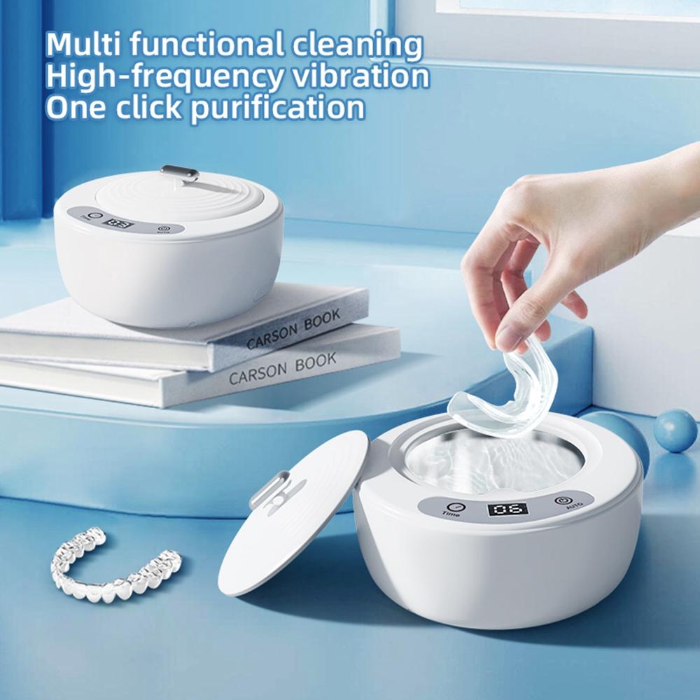 X88 Ultrasonic Cleaner with UV Sterilization 5-Speed Touch Control Eyeglass Cleaner Retainer Cleaning Machine, EU Plug