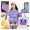 5 Pcs Sets Canvas Schoolbags For Teenage Girls Women Backpack Canvas Kids Primary School Bag College Student Laptop Backpacks