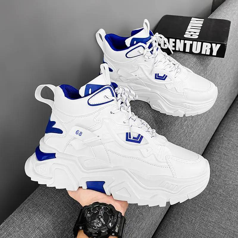 2024 new breathable sports shoes anti slip thick soled versatile casual shoes fashionable height increasing men's shoes sneakers