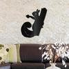 Metal Squirrel Wall Decor Animal Sculpture on Tree Branch Black Art for Home Office Living Room Bedroom Indoor Outdoor Decoration 11.8x10Inch