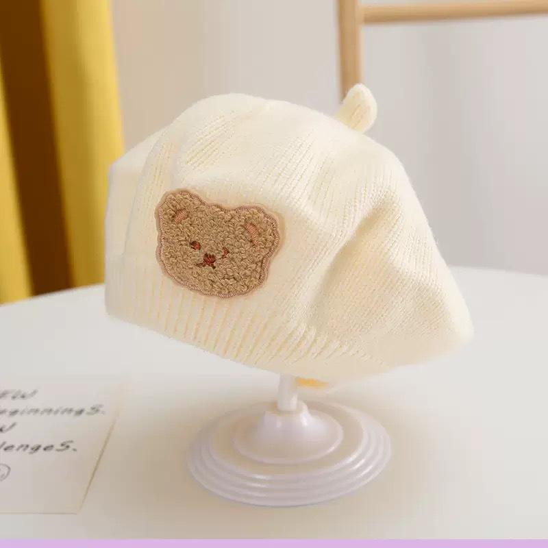 Infant Spring & Autumn Wool Beret - Cute Flower Knit Hat for Boys & Girls