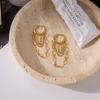 Yori Geometric Stainless Steel Long Chain Tassel Earrings 18K Gold PVD Plated Popular Daily Classy Waterproof Jewelry