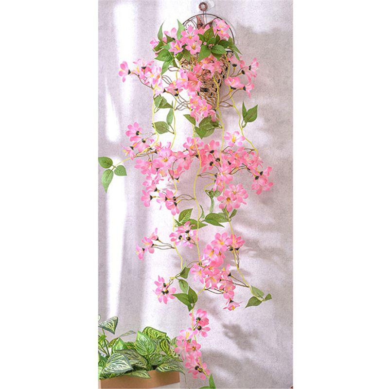 

Artificial Winter Jasmine Fake Hanging Silk Flowers Vine Plant Home Garden Decor світло-рожевий колір