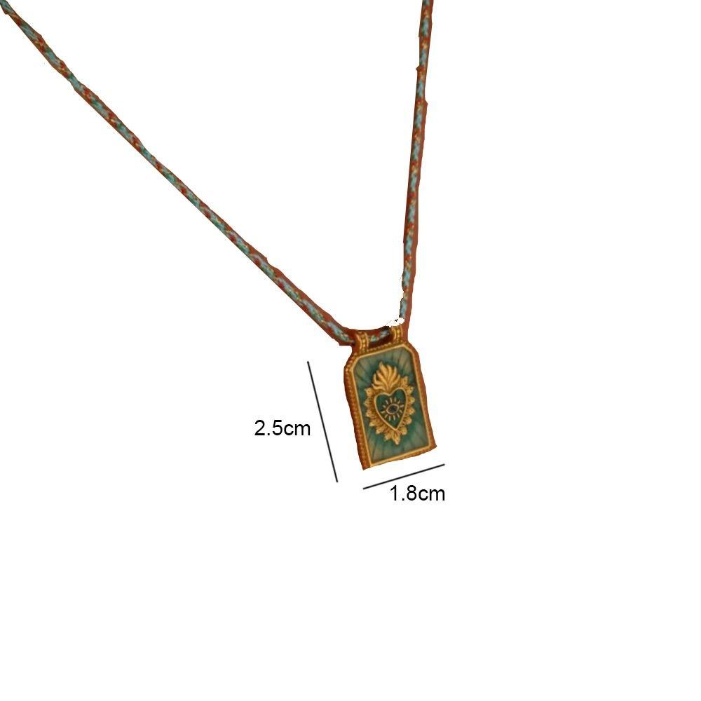 Generous Card Heart Pendant Necklace Gothic Collarbone Chain Fashion Square Necklace Men