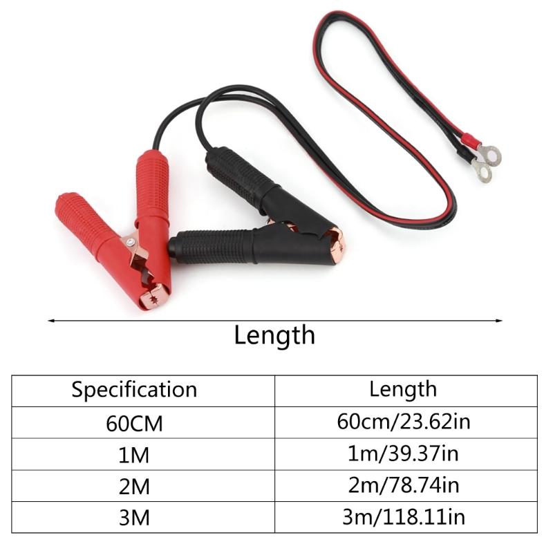 Upgraded 100Amp Car Battery Power Wire Line Cable Power Emergency Line with Jump Starter Alligator Clamp Battery Inverter Cable