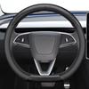 Housse de volant en cuir véritable pour Tesla Model 3 Y Diamètre 38 cm Style Sport Universelle