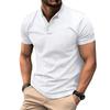 Herrenhemden Henry Rundhals-Baumwoll-Kurzarm-T-Shirt Herren-T-Shirt Lässiges, solides PoIo-Shirt
