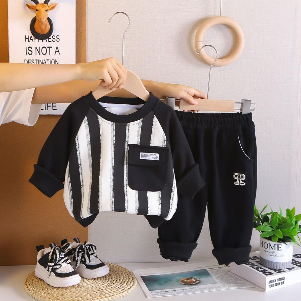 Kids Casual Long-Sleeve Set, Comfortable Daily Wear Outfits
