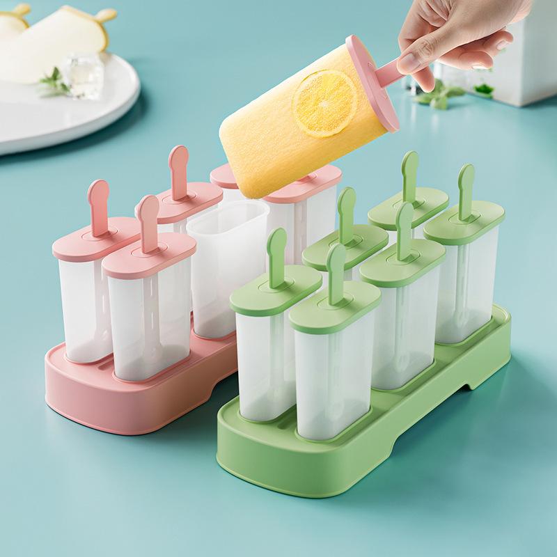 Ice Popsicle Maker Mold Set of 6 Reusable Easy Release BPA Free Silicone Freezer Tray for Healthy Homemade Snacks Cold Drinks