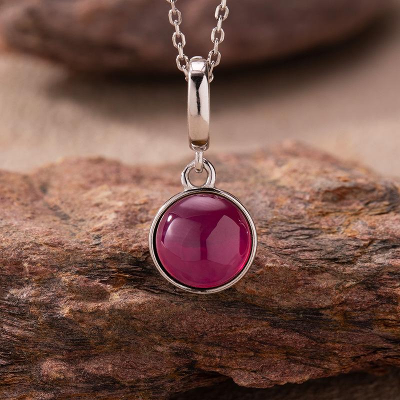 Minimalist Style Natural Hetian Jade Tiger Eye Blue Gold Agate Colored Treasure Pendant Necklace Women'S S925 Sterling Silver New Earrings