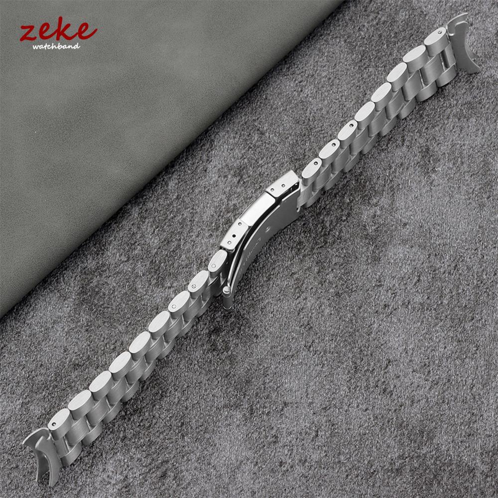 16mm 18mm 20mm 22mm 24mm Straight Curved End Stainless Steel Watch Band Silver Gold Black Metal Folding Clasp Bracelet with Tool
