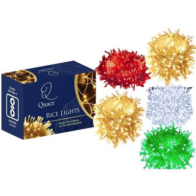 Luz de Cordão LED Multicolorido de 12 Metros com Plugue para Decorações Internas e Externas, Luzes de Cordão para DIY, Festa, Decoração de Casa, Natal, Diwali (Pacote de 5)
