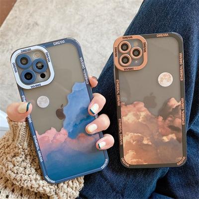 Retro Moon Night Late Cloud Phone Case For Iphone 14 13 Pro 11 12pro Max Xr Xs Max 7plus X Lens Protection Shockproof Soft Cover