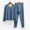 Autumn Winter Man Woman Warm Clothing Long Johns Underwear Legging High Flexible V-Neck Solid Color Pajamas Sets Long Sleeve T-Shirts + Trousers