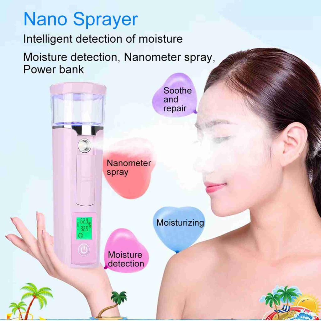 Cool Mist Sprayer Face Nano Atomization Handy Moisturizing Mist Spray Skin Beauty 40ml Pink