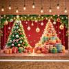 Christmas Banner Xmas Tree Gift Boxes Golden Bell Merry Christmas Party Decor Backdrop Christmas New Year Party Photo Background
