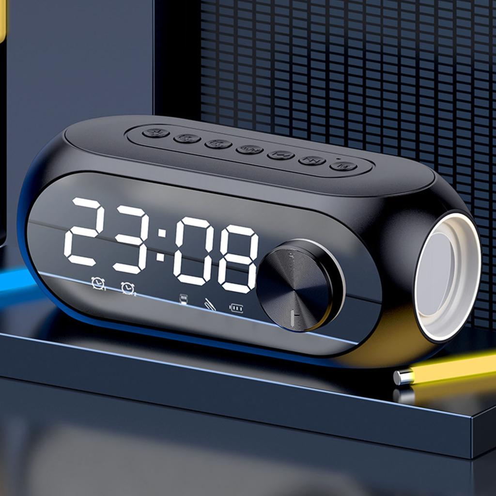 Radio FM Music Player with Alarm Clock Heavy Subwoofer BT Speaker Rechargeable Desktop Small BT Speaker for Party Outdoor Travel