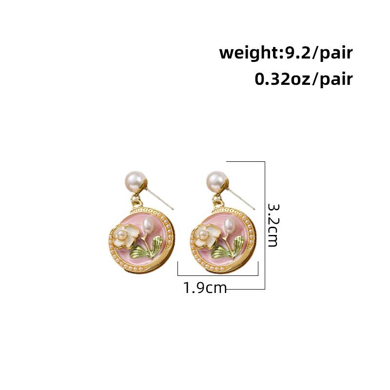 Серьги-капли с цветами в стиле сада Моне, серьги в стиле Мори, легкая роскошь, свежие серьги