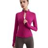 Nude Feel Women's Slim Fit Long Sleeve Yoga Jacket: Stand Collar, High-End Autumn/Winter Fitness Apparel