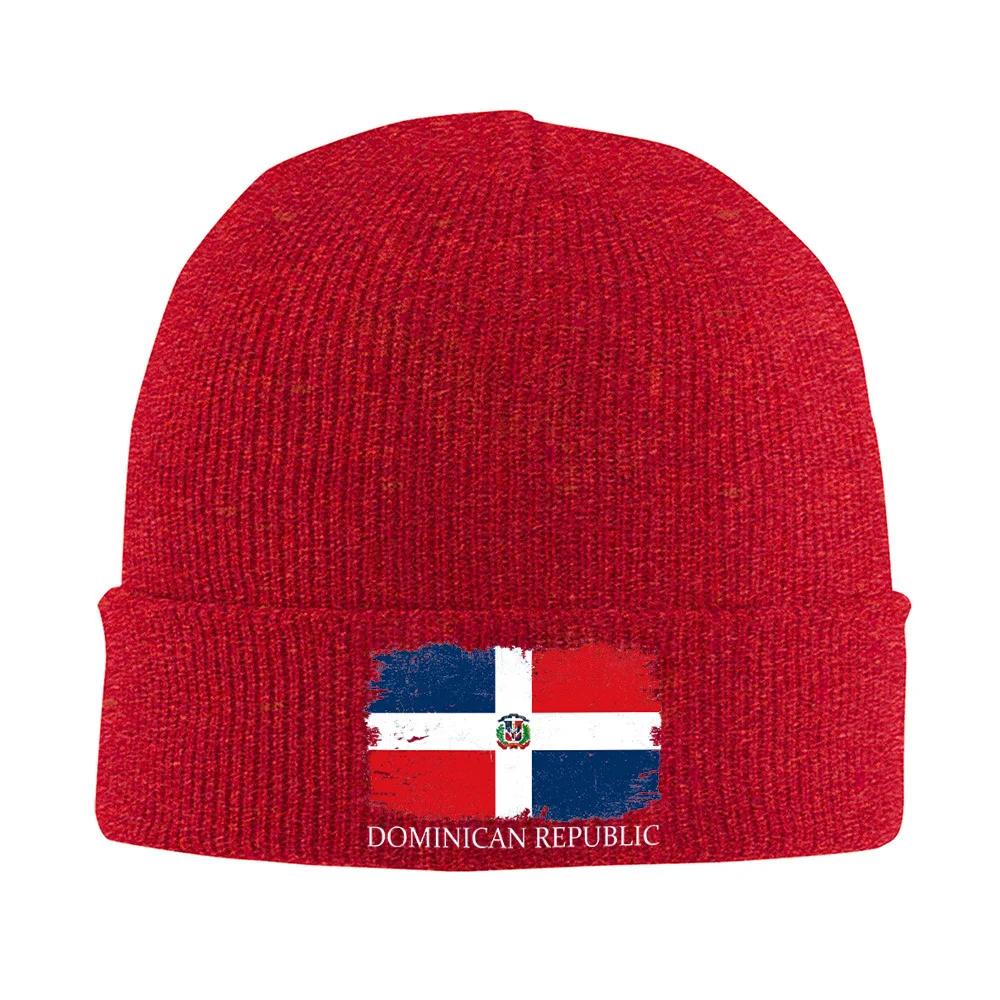 

Dominican Republic flag design distressed Unisex Women Unisex Knitted Hat Beanie Pullover Cap Winter Thermal Warm Christmas Outdoor