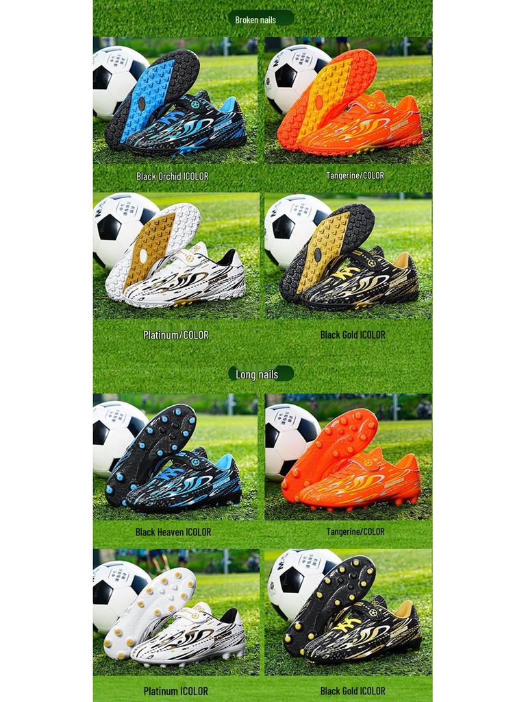 Velcro Turf Football Shoes for Boys and Girls - Children's Long Spikes for Training & Competitions