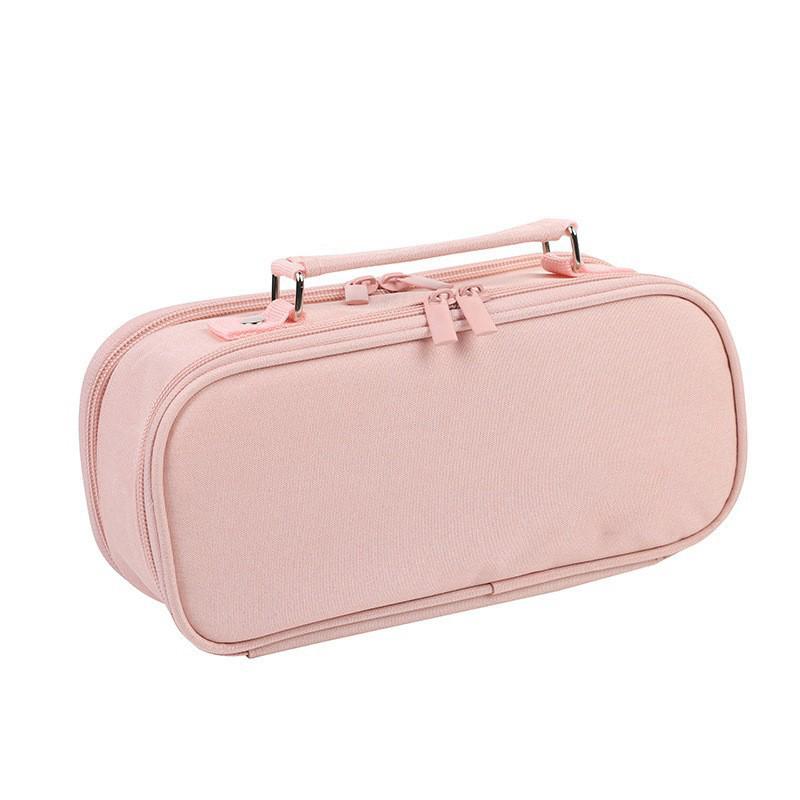 Multi-layer Double Zipper Oxford Cloth Pencil Case: Large Capacity for Junior High & High School Students