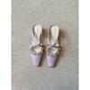 French Pearl Cross-strapped Bag Head Half Slippers with Skirt Inner Height Increase Temperament Muller Cool Slippers Women