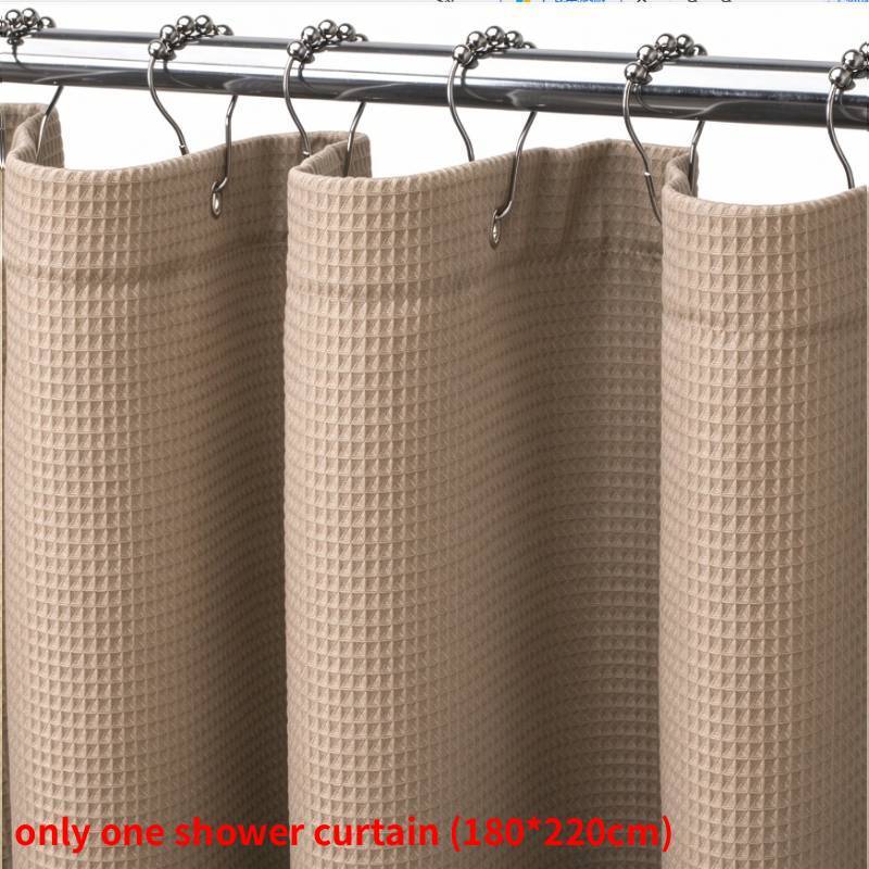 Cortina de ducha de poliéster de color liso con tejido gofrado moderno para decoración de baño