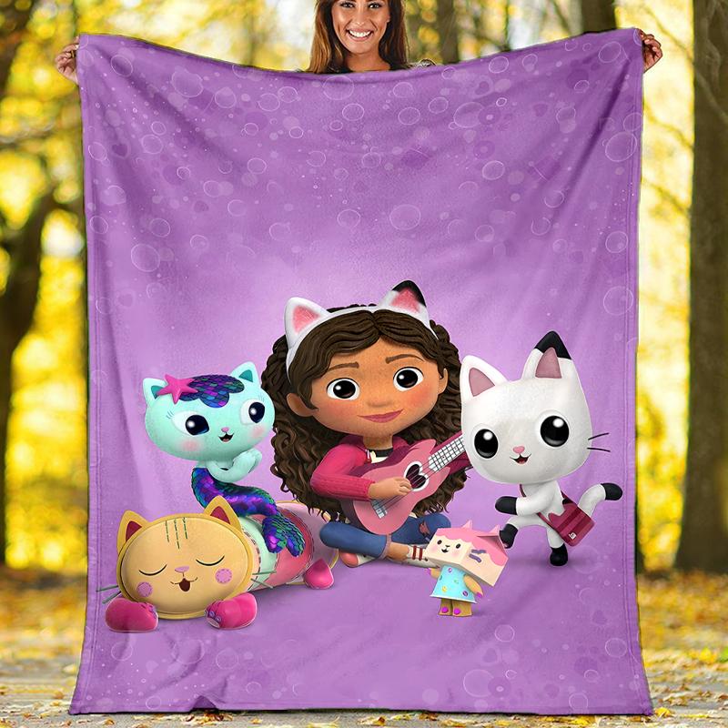Gabby's Dollhouse Theme Printed Blanket - Perfect for Couch, Bed, Travel & Outdoor Use | Machine Washable, Cozy & Durable.