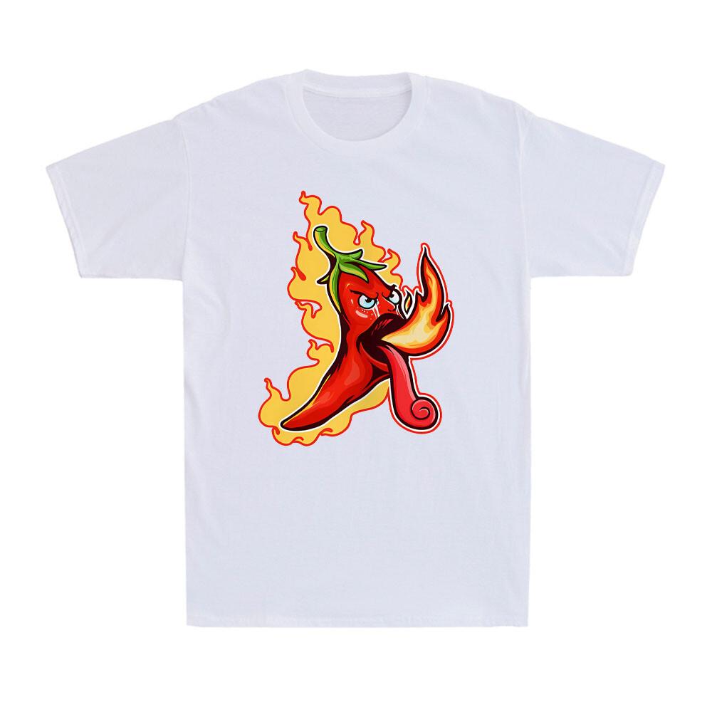 Flaming Chili Pepper Spitfire Chili Shirt Funny Spicy Food Men s T-Shirt T-shirt L