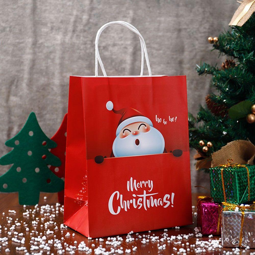 2pcs Cartoon Christmas Gift Bag Cute Packaging Bag Interesting Christmas Eve Candy Bag  Home