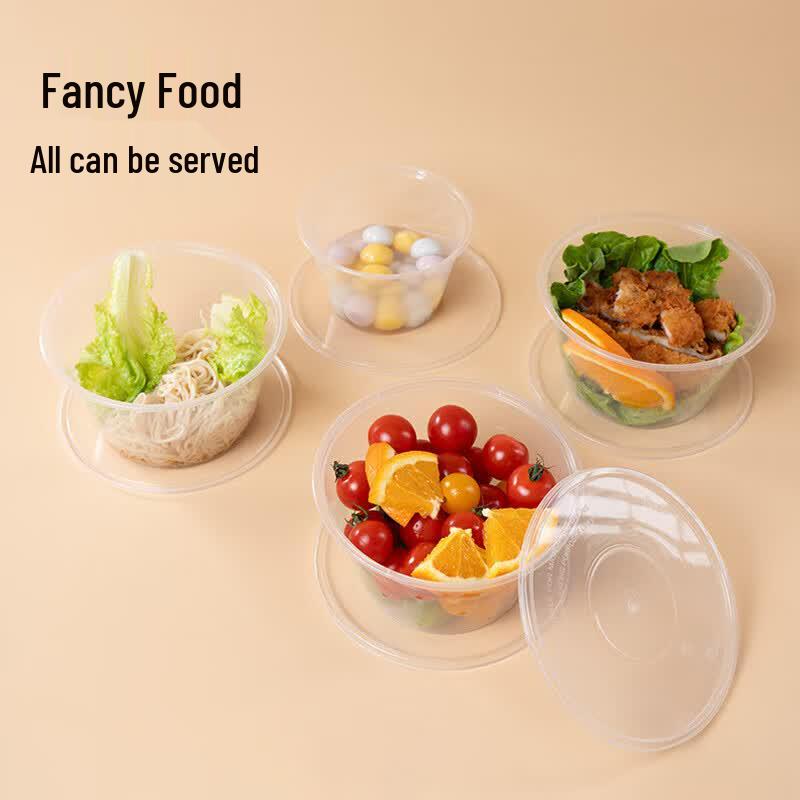 Thickened Disposable Round Food Containers with Lids