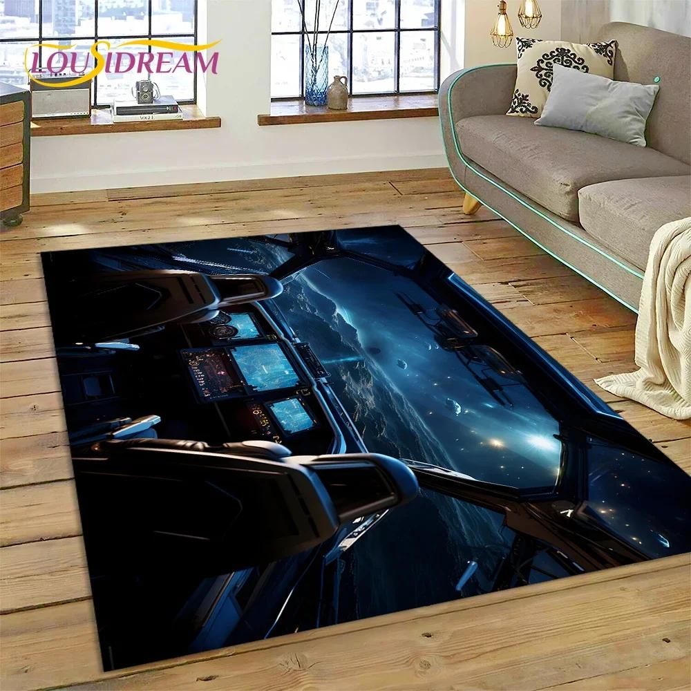 Aircraft Control Cockpit Cabin Spacecraft Dashboard Carpet Rug for Bedroom Living Room Sofa Decoration,Kid Large Decor Floor Mat