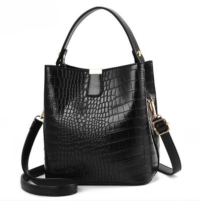 Mulheres crocodilo padrão balde bolsa ombro mensageiro sacos senhoras bolsa pu