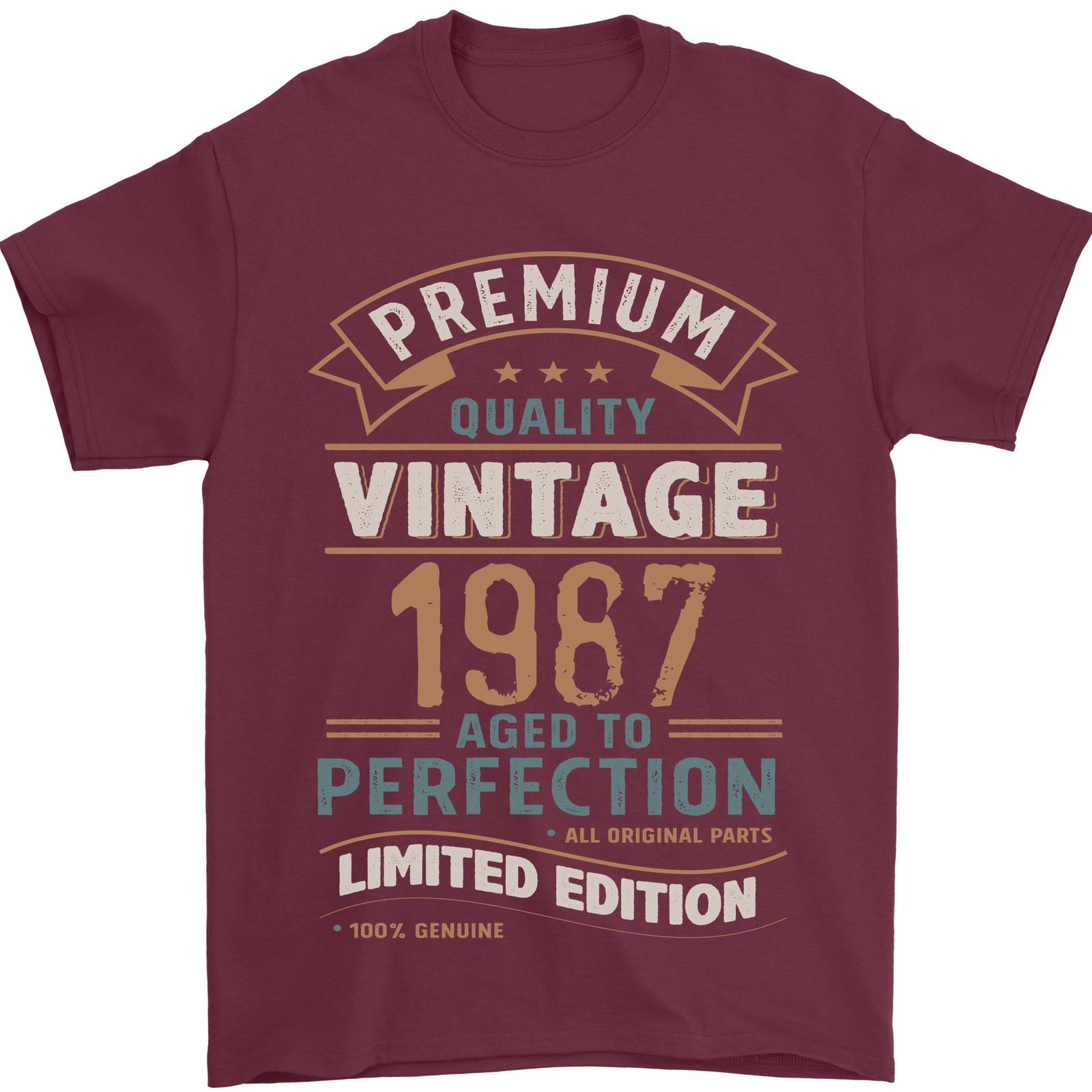 Premium Vintage 39th Birthday 1987 Mens T-Shirt 100% Cotton 4XL