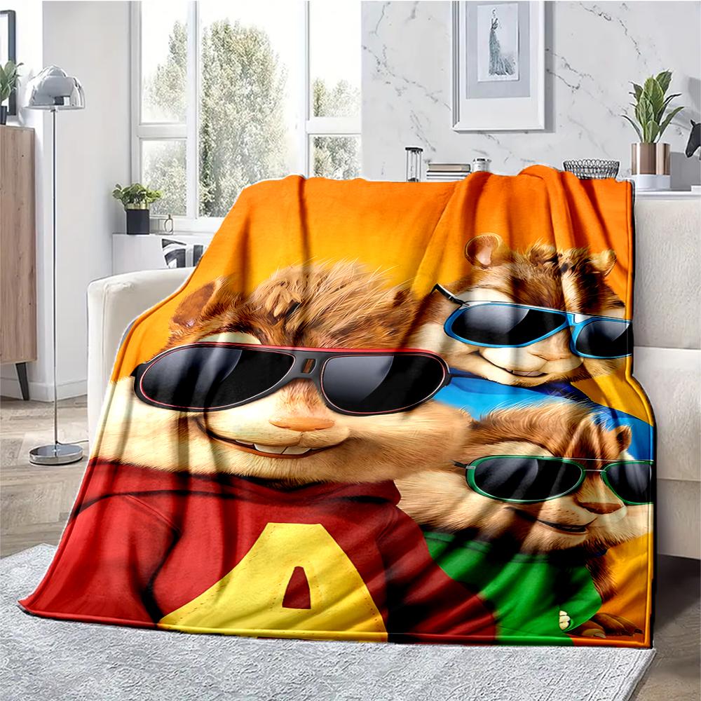 Manta Impresa con Tema de Alvin y las Ardillas - Perfecta para Sofá, Cama, Viajes y Uso al Aire Libre | Lavable a Máquina, Acogedora y Duradera.
