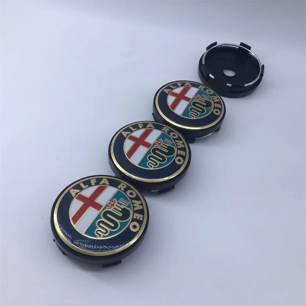 Car Stickers For Alfa Romeo 4pcs 60mm For Alfa Romeo Clover159 156 147 166 Sportiva Stelvio GT Mito Emblem Auto Hub caps Decorat