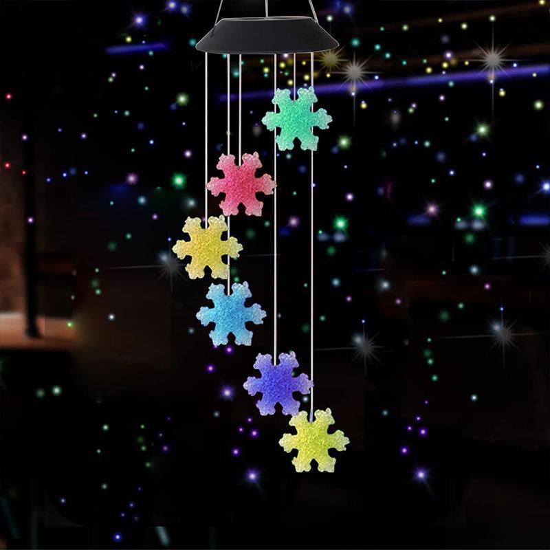 Solar Hummingbird Wind Chime: Outdoor LED String Lights, Waterproof, 7-Color Changing